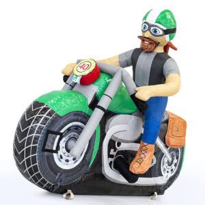 Wat een stoere vent! Bestel deze opblaas Abraham voor al je klanten van wie de 50-jarige buurman, familielid of collega een echte motormuis is.